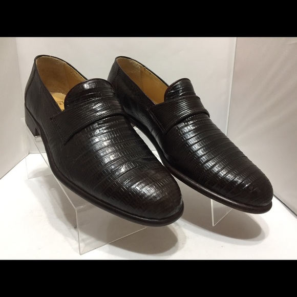 Lopez Taibo Brown Teju Lizard Loafers Men's Sz 7.5 - Picture 1 of 12
